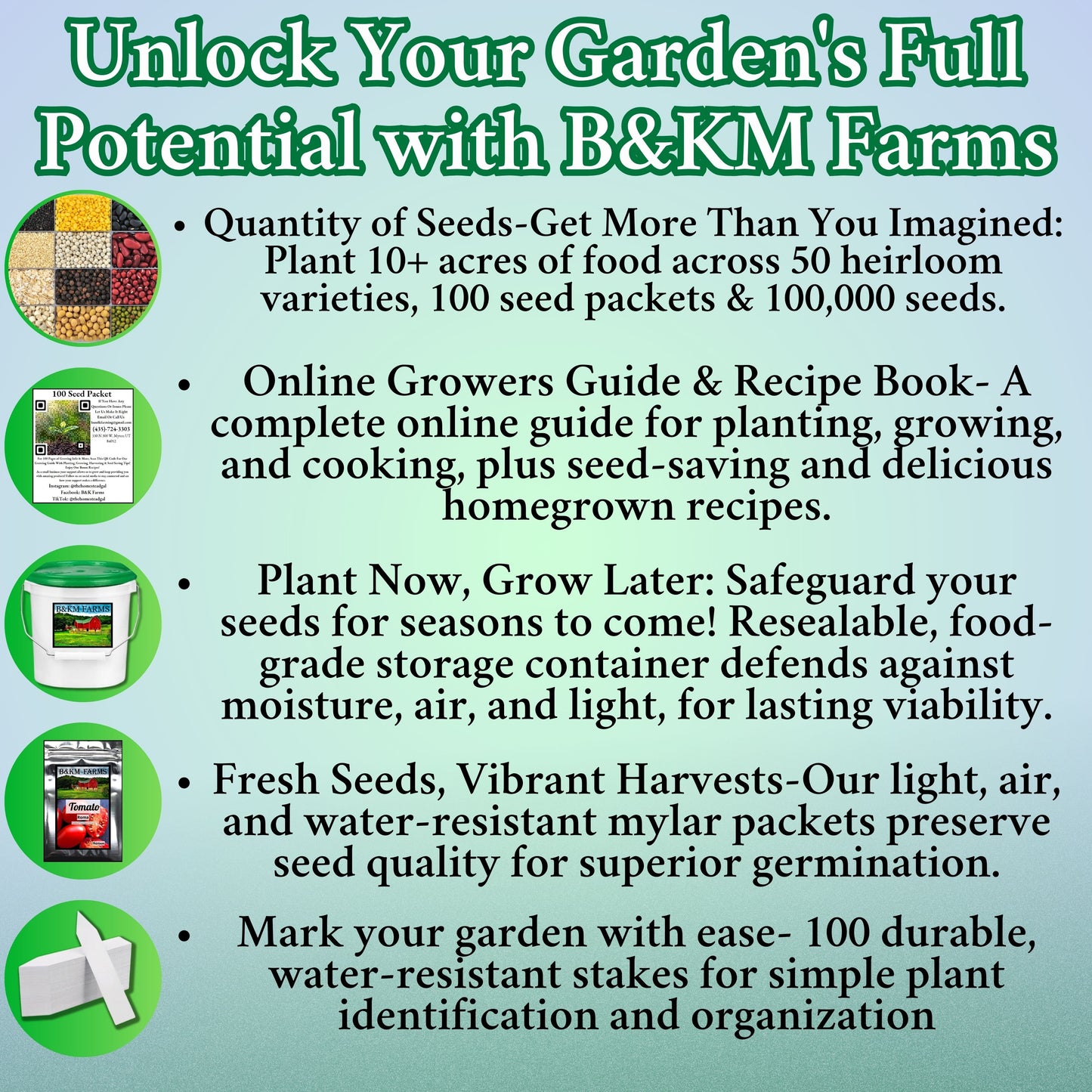 100 Vegetable Seed Packets