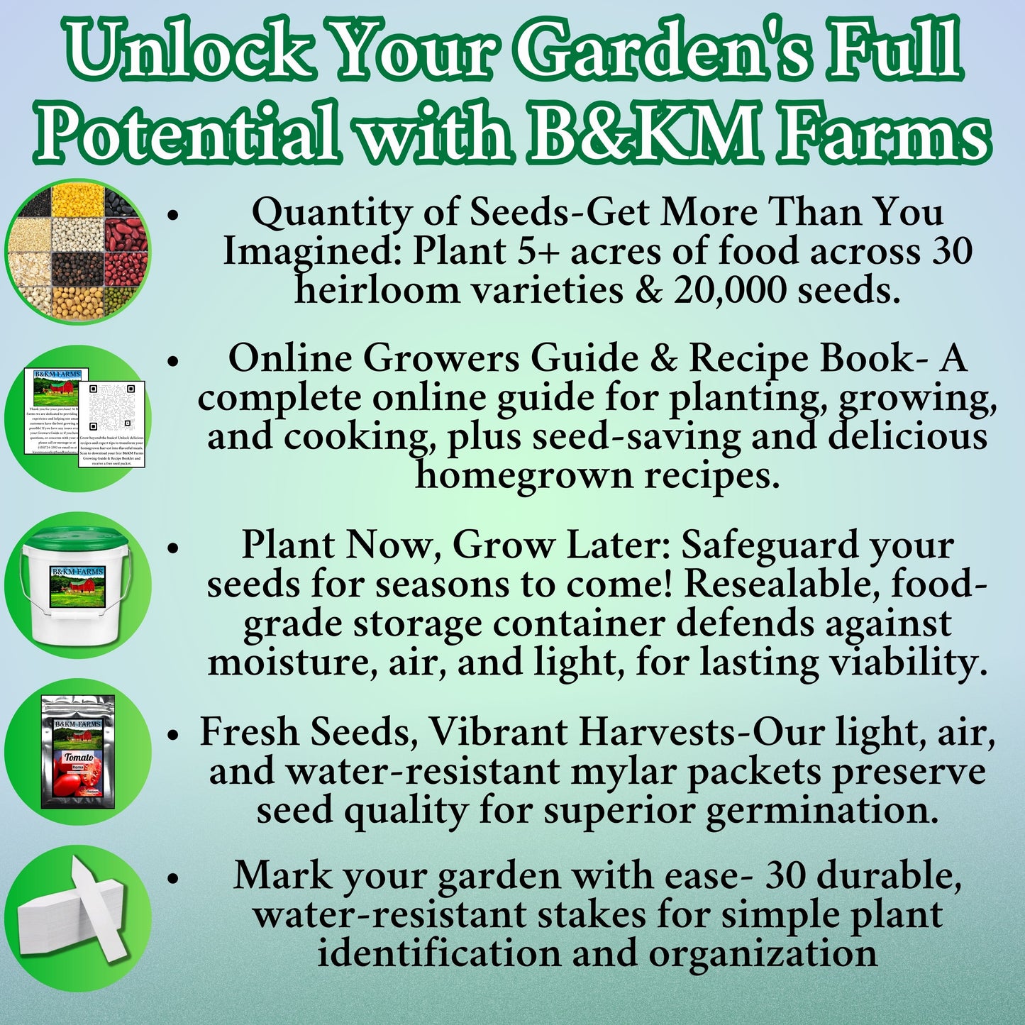 30 Vegetable Seed Packets