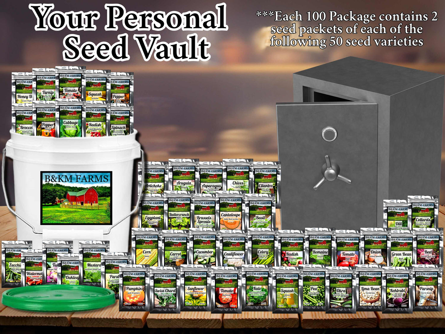 100 Vegetable Seed Packets