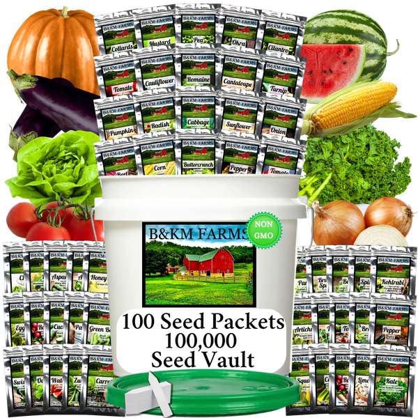 BEST VALUE: 100,000 Vegetable Seed Vault. 100 Seed Packets
