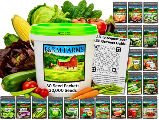 20 Vegetable Seed Packets- Survival Seed Vault, 10,000+ Seeds