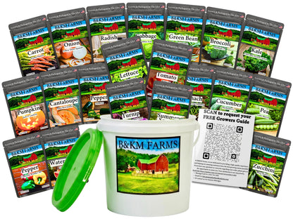 20-50 Varieties - Heirloom Vegetable & Herb Long-Term Seed Vaults – USA Grown, Non-GMO - 10,000-50,000 Seeds