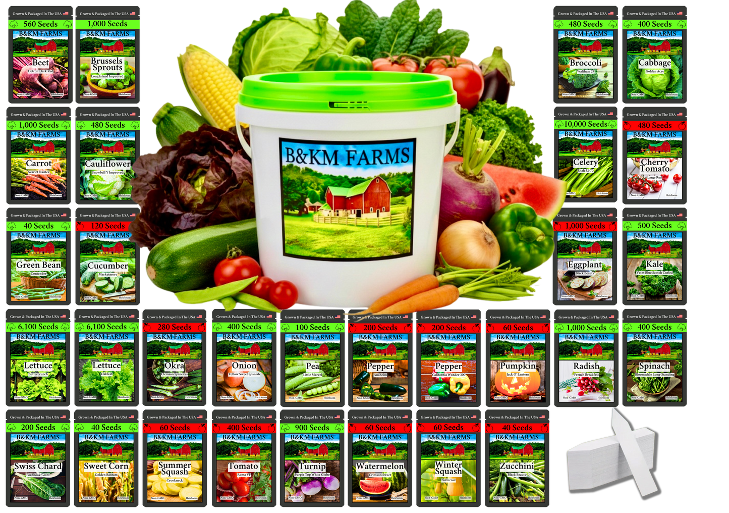 30 Seed Packet Vault: Heirloom, Non-GMO Vegetable Seed Packets