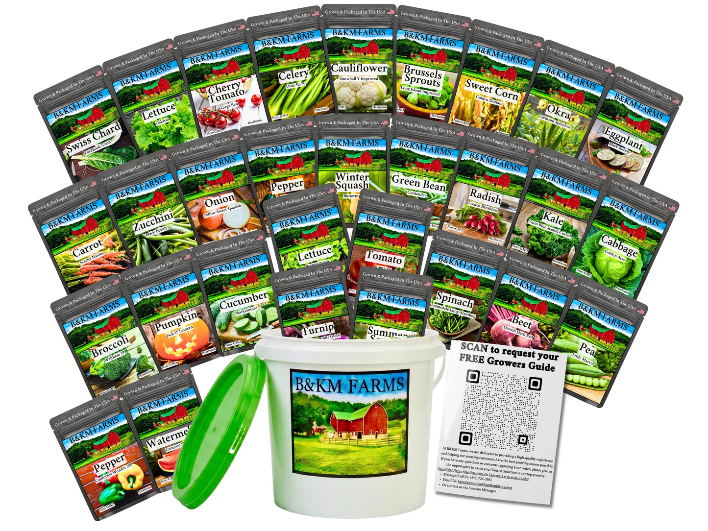20-50 Varieties - Heirloom Vegetable & Herb Long-Term Seed Vaults – USA Grown, Non-GMO - 10,000-50,000 Seeds