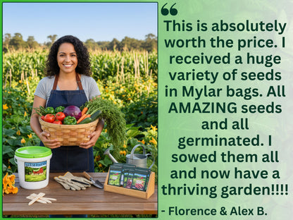 30 Seed Packet Vault: Heirloom, Non-GMO Vegetable Seed Packets