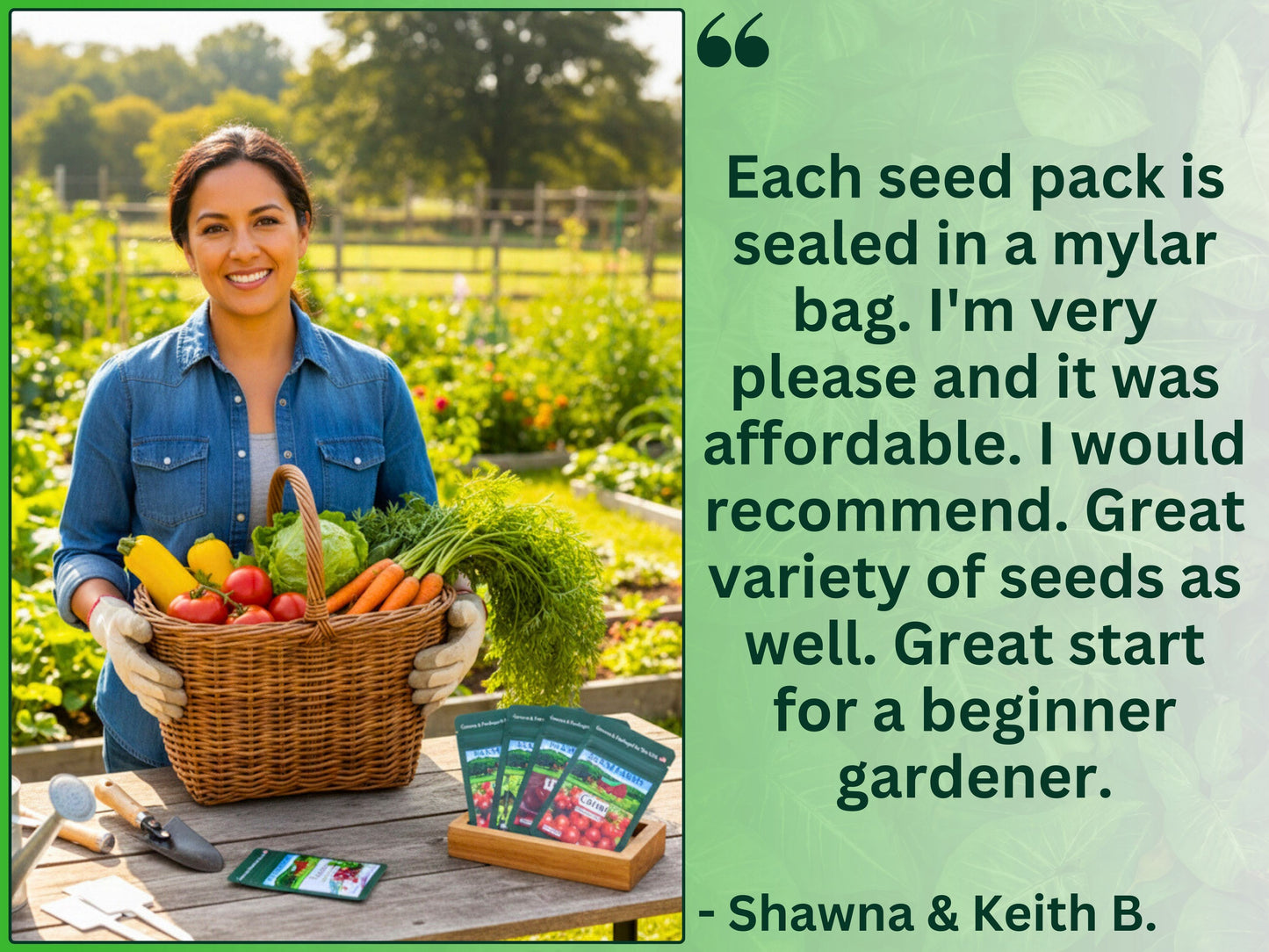 30 Seed Packet Vault: Heirloom, Non-GMO Vegetable Seed Packets