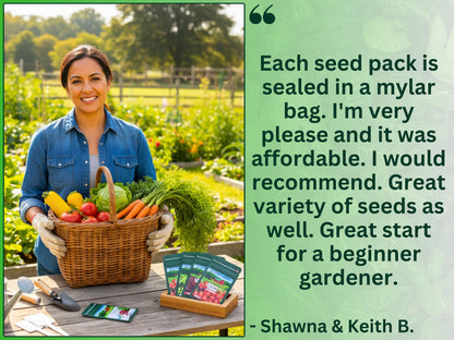 30 Seed Packet Vault: Heirloom, Non-GMO Vegetable Seed Packets
