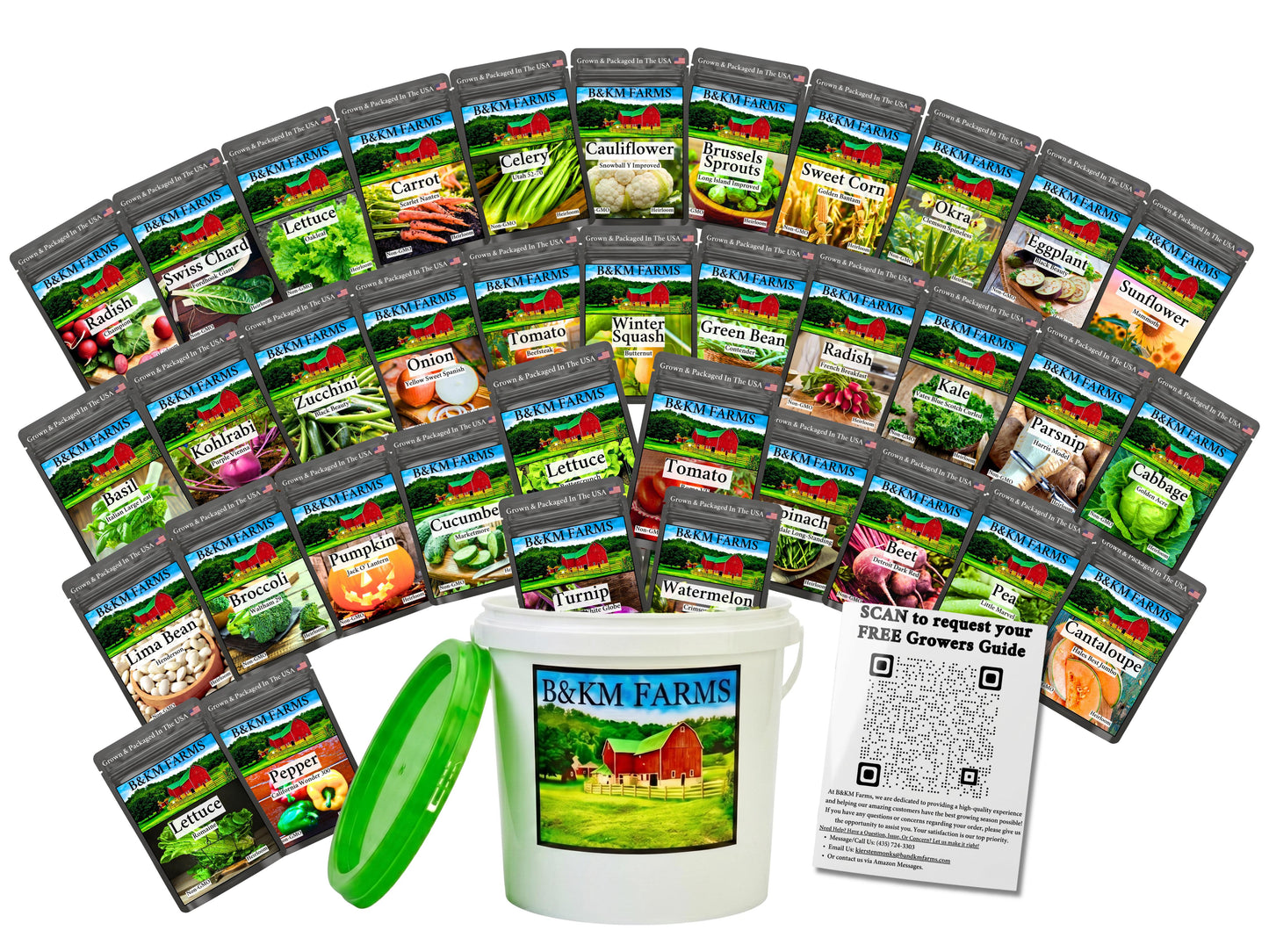 20-50 Varieties - Heirloom Vegetable & Herb Long-Term Seed Vaults – USA Grown, Non-GMO - 10,000-50,000 Seeds