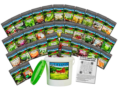 20-50 Varieties - Heirloom Vegetable & Herb Long-Term Seed Vaults – USA Grown, Non-GMO - 10,000-50,000 Seeds