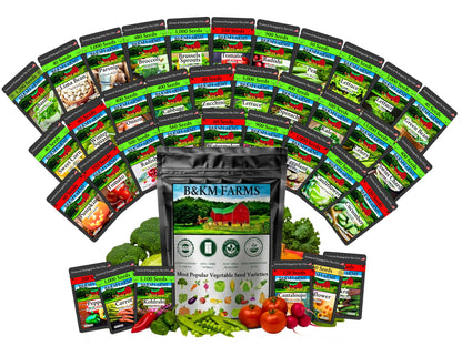 20-50 Varieties - Heirloom Vegetable & Herb Seed Vaults – USA Grown, Non-GMO - 10,000-50,000 Seeds