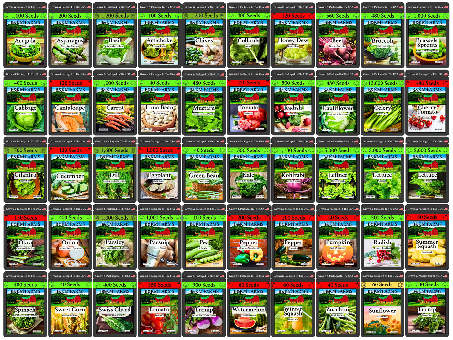 The Ultimate Heirloom Seed Collection | 50 Non-GMO Varieties | Build Your Own Custom Garden Bundle