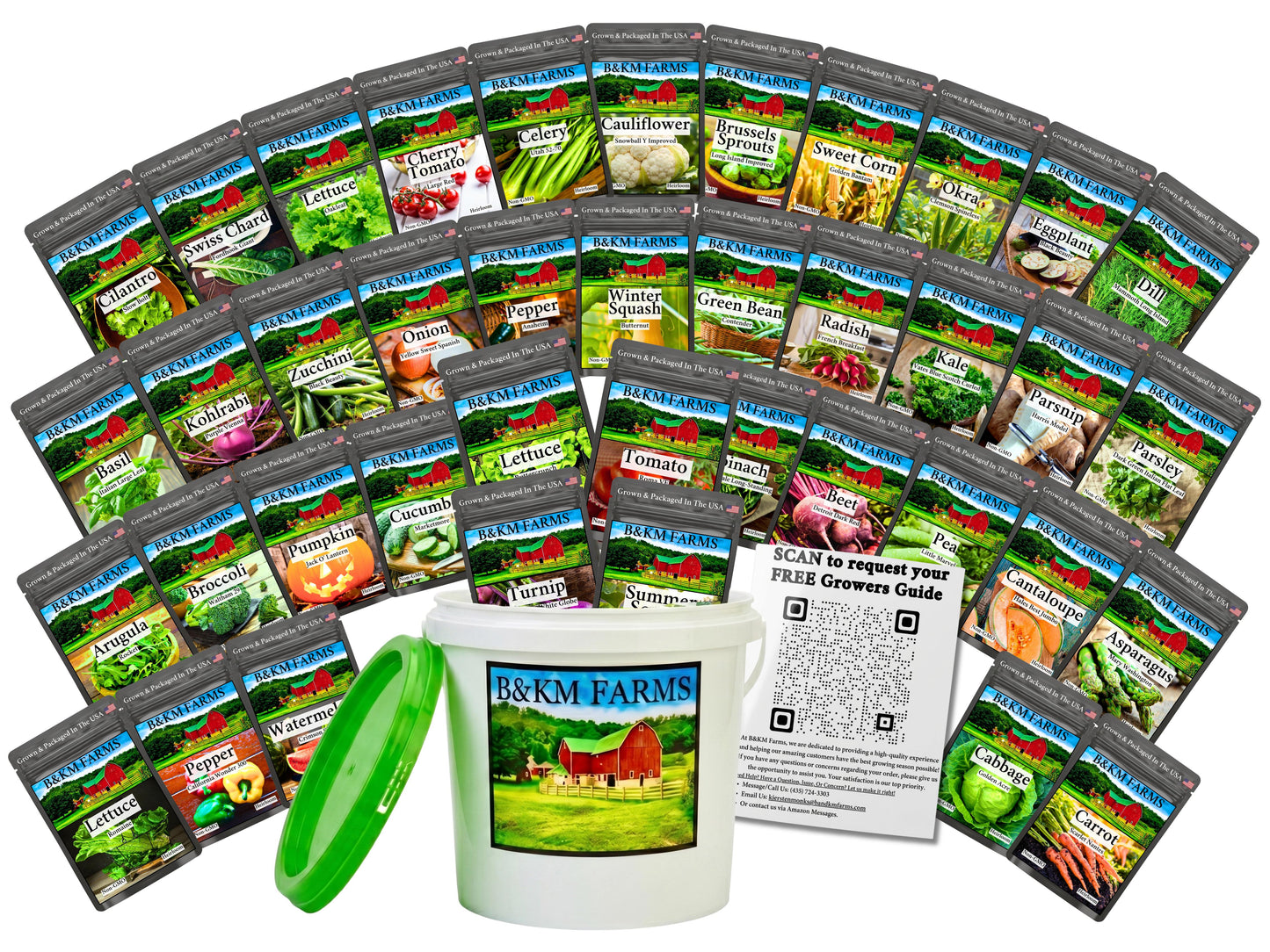 20-50 Varieties - Heirloom Vegetable & Herb Long-Term Seed Vaults – USA Grown, Non-GMO - 10,000-50,000 Seeds