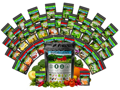 20-50 Varieties - Heirloom Vegetable & Herb Seed Vaults – USA Grown, Non-GMO - 10,000-50,000 Seeds
