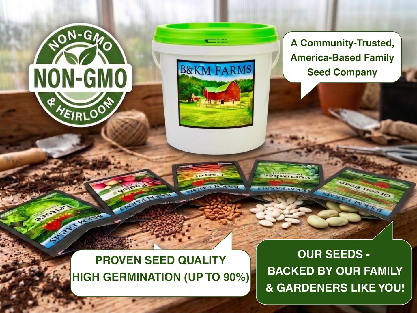 20-50 Varieties - Heirloom Vegetable & Herb Long-Term Seed Vaults – USA Grown, Non-GMO - 10,000-50,000 Seeds