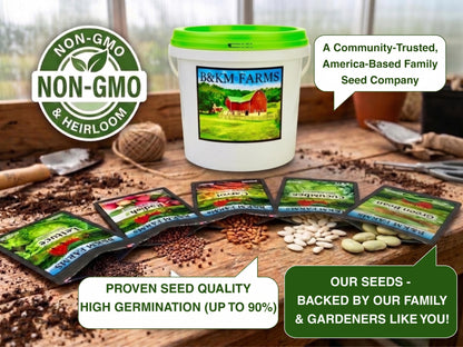 20-50 Varieties - Heirloom Vegetable & Herb Long-Term Seed Vaults – USA Grown, Non-GMO - 10,000-50,000 Seeds