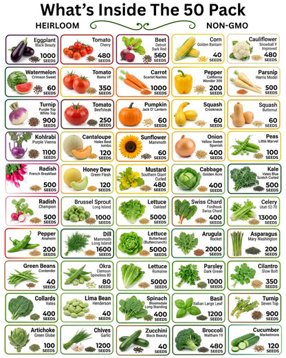 BEST VALUE: 100,000 Vegetable Seed Vault. 100 Seed Packets