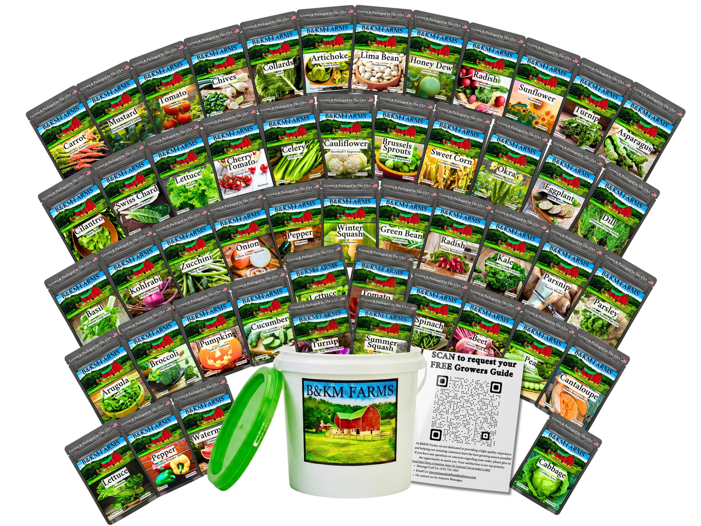 20-50 Varieties - Heirloom Vegetable & Herb Long-Term Seed Vaults – USA Grown, Non-GMO - 10,000-50,000 Seeds