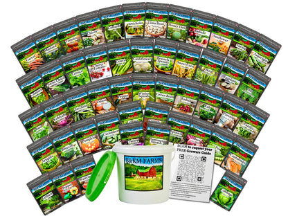 20-50 Varieties - Heirloom Vegetable & Herb Long-Term Seed Vaults – USA Grown, Non-GMO - 10,000-50,000 Seeds