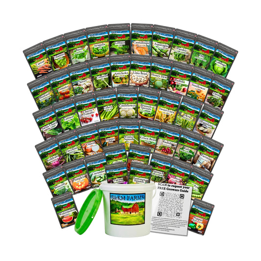 20-50 Varieties - Heirloom Vegetable & Herb Long-Term Seed Vaults – USA Grown, Non-GMO - 10,000-50,000 Seeds