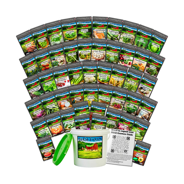 20-50 Varieties - Heirloom Vegetable & Herb Long-Term Seed Vaults – USA Grown, Non-GMO - 10,000-50,000 Seeds