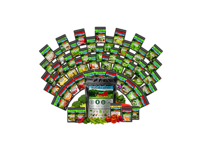 20-50 Varieties - Heirloom Vegetable & Herb Seed Vaults – USA Grown, Non-GMO - 10,000-50,000 Seeds