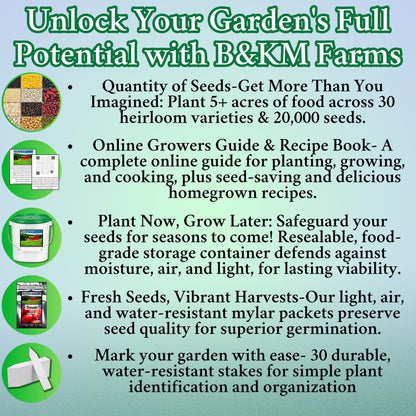 30 Vegetable Seed Packets