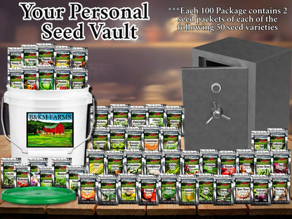 BEST VALUE: 100,000 Vegetable Seed Vault. 100 Seed Packets