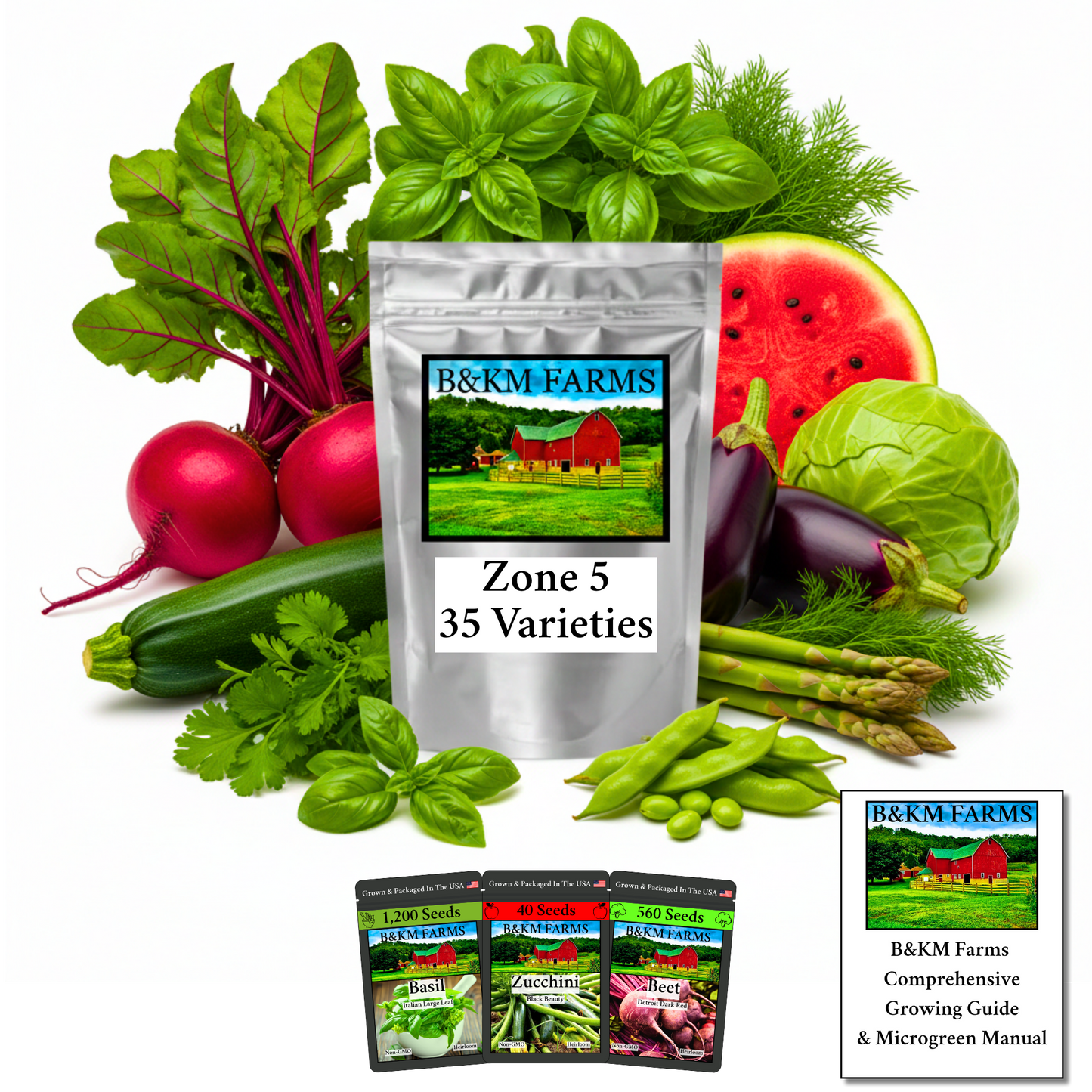 35 Varieties 2026 Zone Specific Garden Kit : Guaranteed Success with USDA Zones 3-10-Matched Seed Collections